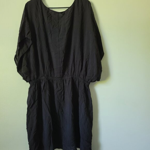 Land's End Swim Cover Up Women's XL Black Swim Lightweight Sheer Cinched NWOT - Picture 5 of 5